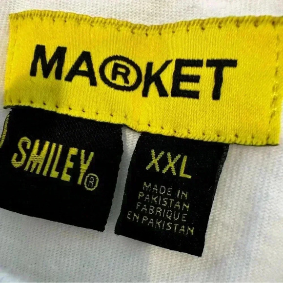 Market X Smiley T-Shirt White Basketball Net Crew Neck Men’s Size XXL - Picture 7 of 9